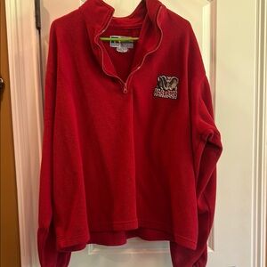 Russell Athletic Red Zip Up Sweater Collegiate Style